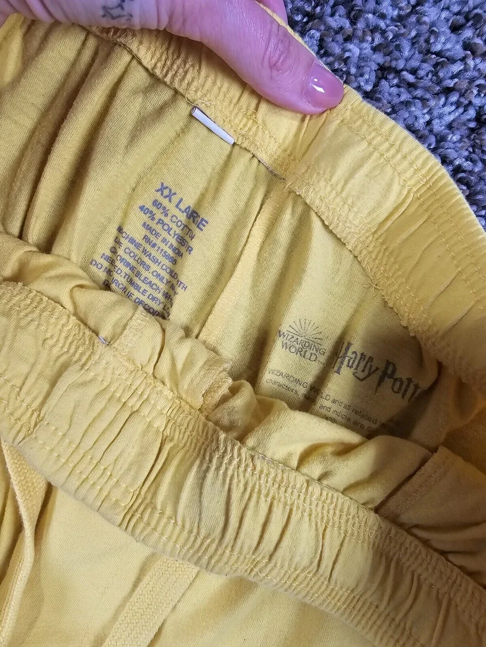 Harry Potter Mens Sz XXL Pajama Lounge Pants Hufflepuff House Bright Yellow